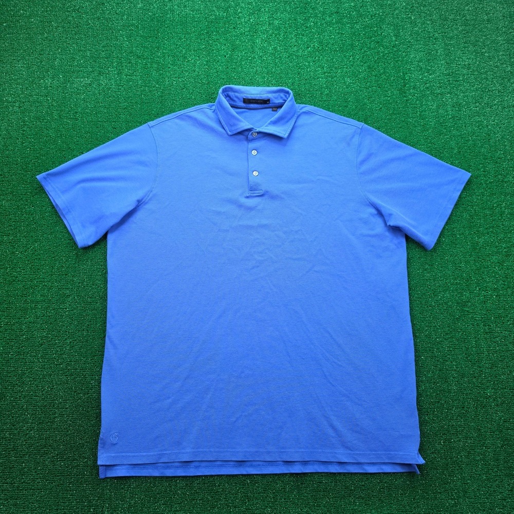 Greyson Golf Polo‎ Shirt Mens XL Blue Pique Performance Short Sleeve